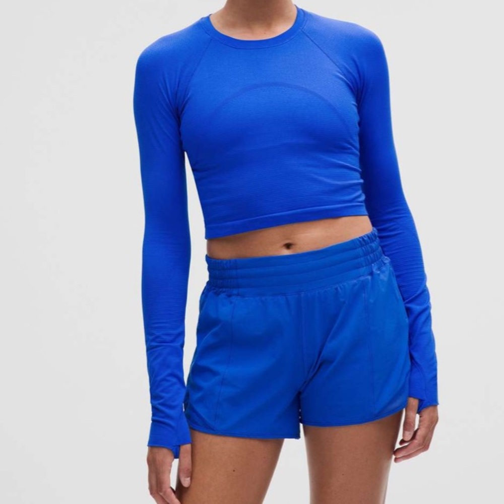 Lululemon Swiftly Tech Crop Long Sleeved in Cerulean Blue Size 6 NWT